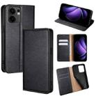 For OPPO Reno13 F 5G / 4G Gloss Oil Solid Color Magnetic Leather Phone Case(Black) - 1