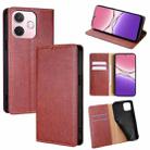 For OPPO A5 Pro 5G Global Gloss Oil Solid Color Magnetic Leather Phone Case(Brown) - 1