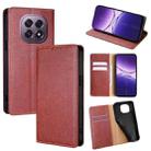 For OPPO A5 5G 2025 Global Gloss Oil Solid Color Magnetic Leather Phone Case(Brown) - 1