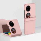 For Huawei P60 Pocket Three-stage Hinge Skin Feel PC Phone Case(Pink) - 1