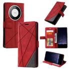 For Huawei Mate 60 Skin Feel Splicing Horizontal Flip Leather Phone Case(Red) - 1