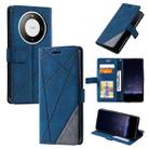 For Huawei Mate 60 Pro Skin Feel Splicing Horizontal Flip Leather Phone Case(Blue) - 1