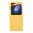 For Samsung Galaxy Z Flip5 Skin Feel Liquid Silicone TPU Phone Case(Yellow) - 1