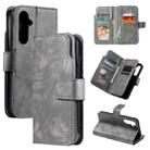 For Samsung Galaxy S24 5G Tri-Fold 9-Card Wallets Leather Phone Case(Grey) - 1