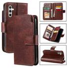 For Samsung Galaxy A25 5G Tri-Fold 9-Card Wallets Leather Phone Case(Brown) - 1