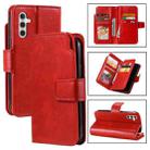For Samsung Galaxy A35 5G Tri-Fold 9-Card Wallets Leather Phone Case(Red) - 1