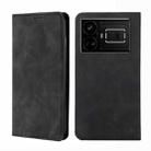 For Realme GT5 / GT5 240W Skin Feel Magnetic Leather Phone Case(Black) - 1