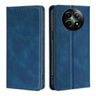 For Realme 12 5G Skin Feel Magnetic Leather Phone Case(Blue) - 1