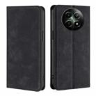 For Realme 12 5G Skin Feel Magnetic Leather Phone Case(Black) - 1