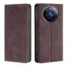 For Realme 12 Pro 5G Skin Feel Magnetic Leather Phone Case(Dark Brown) - 1