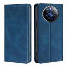 For Realme 12 Pro 5G Skin Feel Magnetic Leather Phone Case(Blue) - 1