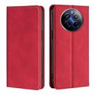 For Realme 12 Pro 5G Skin Feel Magnetic Leather Phone Case(Red) - 1