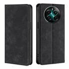 For Realme 12+ 5G Skin Feel Magnetic Leather Phone Case(Black) - 1