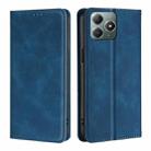 For Realme C61 4G Skin Feel Magnetic Leather Phone Case(Blue) - 1