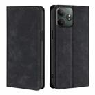 For Realme GT Neo6 SE Skin Feel Magnetic Leather Phone Case(Black) - 1