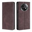 For Realme 13 Pro 5G Skin Feel Magnetic Leather Phone Case(Dark Brown) - 1