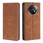 For Realme 13 Pro 5G Skin Feel Magnetic Leather Phone Case(Light Brown) - 1