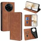 For Realme 14 Pro+ 5G Skin Feel Magnetic Leather Phone Case(Light Brown) - 1