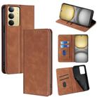 For Realme C75 4G / 14x 5G Global Skin Feel Magnetic Leather Phone Case(Light Brown) - 1