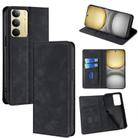 For Realme C75 4G / 14x 5G Global Skin Feel Magnetic Leather Phone Case(Black) - 1
