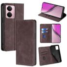 For Realme P3 Pro 5G Global Skin Feel Magnetic Leather Phone Case(Dark Brown) - 1