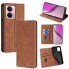 For Realme P3 Pro 5G Global Skin Feel Magnetic Leather Phone Case(Light Brown) - 1