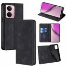 For Realme P3 Pro 5G Global Skin Feel Magnetic Leather Phone Case(Black) - 1