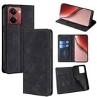 For Realme P3 Ultra 5G Skin Feel Magnetic Leather Phone Case(Black) - 1