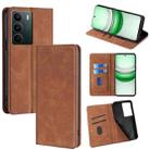 For Realme C71 4G Skin Feel Magnetic Leather Phone Case(Light Brown) - 1