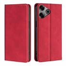 For Tecno Pova 6 Pro 5G Skin Feel Magnetic Leather Phone Case(Red) - 1