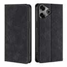 For Tecno Pova 6 Pro 5G Skin Feel Magnetic Leather Phone Case(Black) - 1