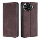 For Tecno Spark 20 Pro+ 4G Skin Feel Magnetic Leather Phone Case(Dark Brown) - 1