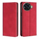 For Tecno Spark 20 Pro+ 4G Skin Feel Magnetic Leather Phone Case(Red) - 1