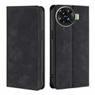 For Tecno Spark 20 Pro+ 4G Skin Feel Magnetic Leather Phone Case(Black) - 1