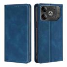 For Tecno Pova 6 5G Skin Feel Magnetic Leather Phone Case(Blue) - 1