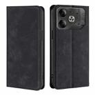 For Tecno Pova 6 5G Skin Feel Magnetic Leather Phone Case(Black) - 1