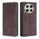 For Tecno Camon 30 Skin Feel Magnetic Leather Phone Case(Dark Brown) - 1