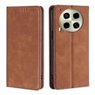 For Tecno Camon 30 Skin Feel Magnetic Leather Phone Case(Light Brown) - 1