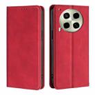 For Tecno Camon 30 Skin Feel Magnetic Leather Phone Case(Red) - 1