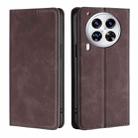 For Tecno Camon 30 Premier 5G Skin Feel Magnetic Leather Phone Case(Dark Brown) - 1