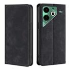 For Tecno Pova 6 Neo 4G Skin Feel Magnetic Leather Phone Case(Black) - 1