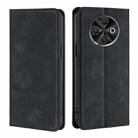 For Tecno Spark 30C 4G Skin Feel Magnetic Leather Phone Case(Black) - 1