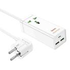 hoco AC9A Talent PD30W Type-C+2USB Ports with 1 Socket Desktop Charger, Cable Length: 1.5m, EU Plug(White) - 1