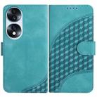 For Honor 70 YX0060 Elephant Head Embossed Phone Leather Case with Lanyard(Light Blue) - 1