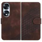 For Honor 70 Pro YX0060 Elephant Head Embossed Phone Leather Case with Lanyard(Coffee) - 1