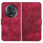 For Honor Magic5 Pro YX0060 Elephant Head Embossed Phone Leather Case with Lanyard(Rose Red) - 1