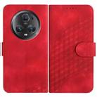 For Honor Magic5 Pro YX0060 Elephant Head Embossed Phone Leather Case with Lanyard(Red) - 1