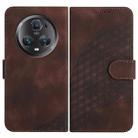 For Honor Magic5 Pro YX0060 Elephant Head Embossed Phone Leather Case with Lanyard(Coffee) - 1