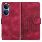 For Honor X7/Play 30 Plus YX0060 Elephant Head Embossed Phone Leather Case with Lanyard(Rose Red) - 1