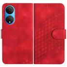 For Honor X7/Play 30 Plus YX0060 Elephant Head Embossed Phone Leather Case with Lanyard(Red) - 1